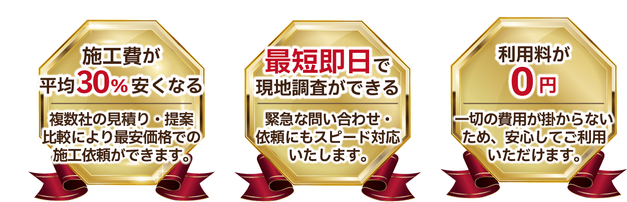 平均30％安くなる・最短即日・利用料が0円